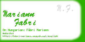 mariann fabri business card